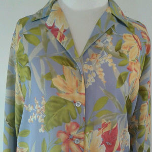 Coldwater Creek Size S Floral Blouse Long Sleeve